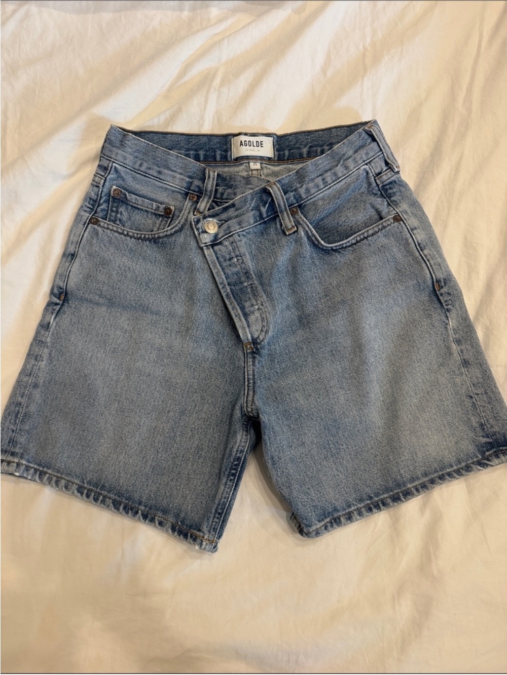 Agolde Faded Light Blue High-Rise Jeans